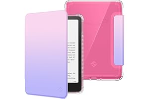 Fintie Funda 7" para Kindle Paperwhite 2024 (12ª Gen) y Kindle Colorsoft Signature Edition (1ª generación), Funda Transparente de TPU Flexible, Funda de suspensión y Despertador, Sombra Fantasía