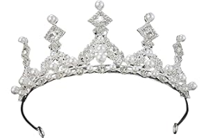 IRUNFAST Tiara for Women, Silver Rhinestone Kids Princess Birthday Crown Tiaras for Adults Girls for Wedding, Birthday Party, Graduation Ball