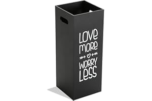 Versa Fluor Paragüero para la Entrada, Habitación o Hall, Porta Paraguas Moderno, Medidas (Al x L x An) 53 x 21 x 21 cm, Madera MDF, Color Negro y Blanco