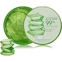 Aloe Vera Gel 300ml Natürliche beruhigende und pflegende Feuchtigkeitscreme Bio Creme 99% Pur, Ideal für Sonnenbrand…