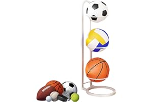 Xiixuuj Étagère de rangement pour ballon, support de ballon, support de ballon de football, étagère de rangement verticale pour ballon de basketball, support de rangement multicouche, support de