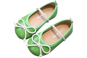 FGUUTYM Chaussures pour filles Automne Princesse Chaussures Semelle souple Antidérapantes Chaussures en cuir Bowknot Chaussures simples Enfants 32