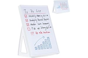 VELLICHOR Non-magnetic A5 Mini Desktop Dry Erase Board Whiteboard (21 cm x 15 cm) Desktop Whiteboard with Stand, Small Dry Erase White Board Standable (Basic)