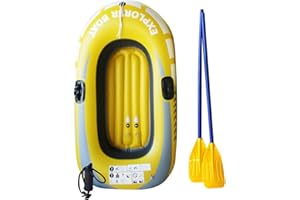 leryveo Kayak gonfiabili - Kayak gonfiabili per 1/2 Persone | Barca da Pesca in Canoa con Doppie pagaie, zattera in PVC per Sport Acquatici da Pesca alla deriva all'aperto