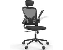 Naspaluro Office Chair with Adjustable Headrest and Armrests, Desk Chair 360 Rotating & Adjustable Height, Rocking Function C
