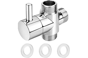 EEEKit 3-vägs duschbytesventil, T-adapter, G1/2" AG krom massiv mässing, enkelt byte mellan handdusch och duschhuvud, universell ersättning för duschsystem