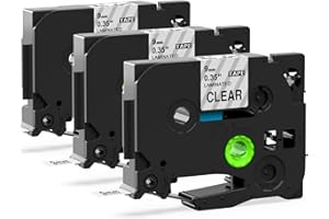 3X MarkField Compatible 9mm Clear Label Replacement for Brother Label Printer Tape Ptouch TZe-121 TZ Transparent 0.35 Laminated for PT-1000 H105 H107 H101C H100LB/R H110 H200 D210 E110 GL-105