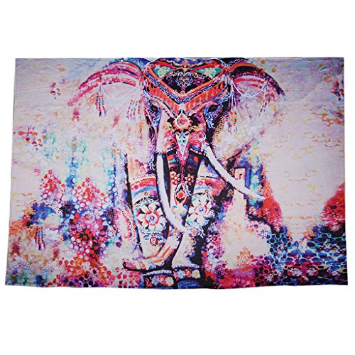 Bohemian Blumen-Druck Wandteppiche Wandbehang Yoga Matte Haus Wand Dekor Polyester - Orange, 150 * 130cm