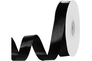woric 50 Meter Black Satin Ribbon, 20mm Satin Ribbons Gift Black Ribbon for Gift Wrapping Halloween Decorations Bows Crafting Christmas Wedding Party