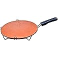 Onlinch Earthen Products Clay Chapati Tawa Indian Handmade Roti Tawa with Handle for Kitchen Use Traditional Mitti Tawa, Handmade Kitchen Utensils Brown