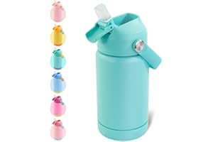 FIJINHOM Hawthyhome 360ml/12oz Kinder Edelstahl Isolierte Wasserflasche mit Strohhalm - Auslaufsicher Heiße kalte Getränke -KinderThermosflasche BPA-frei für Jungen Mädchen Kleinkind Kinder Grün