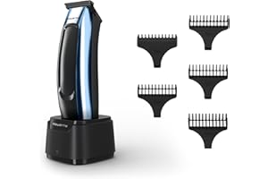 Rowenta Barber Experience, Rasoio Regolabarba Professionale da Uomo, Lama a T di Precisione per Capelli e Barba, 5 Pettini Fissi, 90 Min Autonomia, TN1851E0