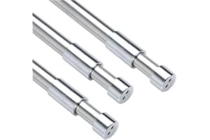 GSHUR 40-65cm Extendable Wardrobe Rail, Stainless Steel Clothes Rail Pole with Screws, Adjustable Wardrobe Rail for Wardrobe, Shower, Balcony, Windows