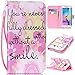 Produktbild S6 Edge Hülle,Samsung S6 Edge Tasche,Galaxy S6 Edge Schutzhülle,Samsung S6 Edge Hülle,Samsung S6 Edge Leder Cover,Cozy Hut PU Leder Hülle für Samsung Galaxy S6 Edge Ledertasche Schutzhülle Case[Stand Feature] Flip Case Cover Etui mit Karte Slots Hülle für Samsung Galaxy S6 Edge Tasche Schale,rosa Muster Design - Rosa Lächeln