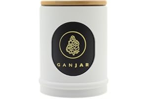 GANJAR Behälter für Kräuter - Made in Germany - mit UV-Schutz, Sichtfenster und Halterung für Humidity-Pads S-Series (Pure White)