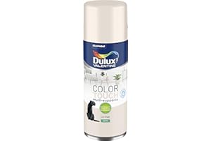 Dulux Valentine Peinture Intérieure et Extérieure Aérosol Color Touch - Pour bois, plastique, PVC, carton, papier - Lin Clair Satin - 400ml