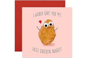 Central 23 Zabawna kartka z okazji rocznicy ślubu - kartki walentynkowe dla niej - 'Last Chicken Nugget' - 'I Love You' prezenty dla męża lub żony - walentynki dla dzieci - w zestawie z zabawnymi