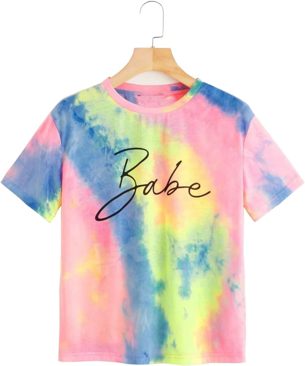 Tie-Dye Round Neck Half Sleeve Regular Fit T-Shirts for Women/Girls