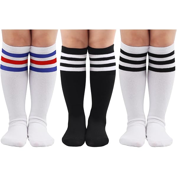 Pack De 3 Paires De Chaussettes De Football Yamitora Pour Enfants 5-12 Ans - Taille 26-37 | Respirantes, Élastiques, Sportives