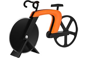 G.a HOMEFAVOR Cortador de pizza para bicicleta, cuchillas de acero inoxidable con revestimiento antiadherente, Naranja