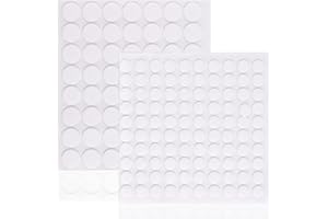 Yoosso 2 Blätter Selbstklebende Klebepunkte, 10mm/15mm Wasserdichte Doppelseitige Sticker Keine Spuren Punkt Aufkleber Starke Haftung Ablösbar für Ballon, Papier, Glas, Metall, DIY Basteln