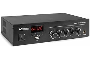Power Dynamics PDM45 Amplificador con Bluetooth y función Radio FM Amplificador100 voltios, Reproductor MP3, Entrada de línea, instalación de música, Receptor de Radio para Tiendas, hogar y Mucho más