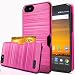 Produktbild Lusenbo ZTE Tempo X N9137 Hülle Kreditkarteninhaber-Tasche Stoßfänger-Hülle Brieftasche Shockproof Duty-Schutzhülle [kabelloses Laden] Schlanke Harte Schale Anti Scratch-Abdeckung, Hot Pink