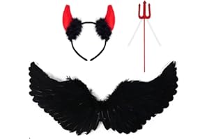 Hifot Costume da angelo Costume da Angelo con Ali ed Aureola bacchetta magica Angel Fancy Dress per Halloween Carnevale Mardi Gras Cosplay Party