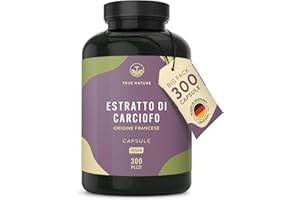 Estratto di carciofo - 300 Capsule - 2.400mg dose giornaliera - Alto dosaggio (12:1) - 60mg di cinarina - Estratto carciofi francese - Vegano - Testato in Laboratorio, produzione Tedesca - TRUE NATURE