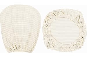 Yikko 1 set di coprisedili per sedia e schienale in spandex morbido elasticizzato, lavabili per sedie da ufficio, ufficio, sala da pranzo, decorazione per feste di matrimonio (beige)