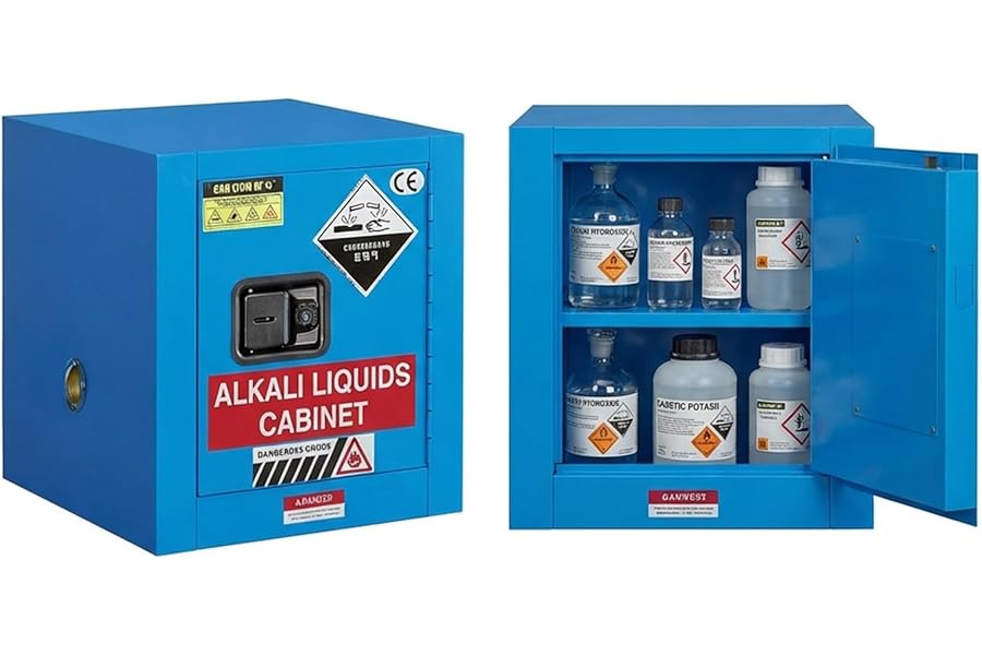 2/4 Gallon Blue Explosion-Proof Cabinet | Corrosive & Acid Storage Cabinet | Lab & Industrial Grade Secure Locker(2gal)