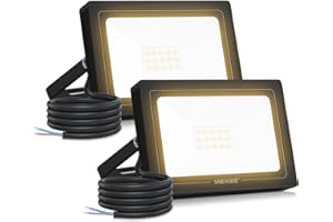 ‎MEIKEE MEIKEE 15W LED Strahler Außen 2 Stücke 1200LM Superhell Außenstrahler IP66 Wasserdicht LED Fluter 2700K Warmweiß Scheinwerfer, Außenlampe für Garten, Innenhöfe, Garage, Hotel, Sportplatz