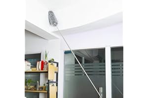 AISOWAY Spolverino telescopico a forma di ragnatela, estensibile, con asta telescopica in microfibra, per la pulizia di ventilatori a soffitto, persiane, ragnatela, auto normale