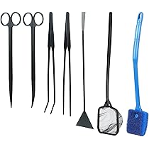 Kit Strumenti Aquascaping 7 In 1 - Pinzette, Forbici, Spatola Per Acquario, Acciaio Inox