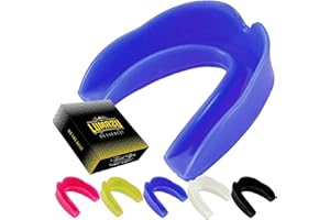 LUMAZU Mouth Guard Gum Shield - Mouthguards for Adult Senior Junior Kids Youth Great for School Combat Sports Rugby Soccer Hockey Muay Thai MMA Boxing Martial Arts Basketball with Case (Kids, Blue)