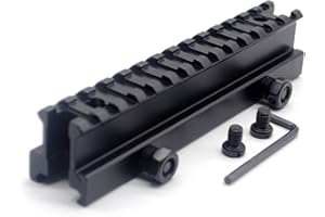 TriRock see-through 145mm Length Flat-Top Riser Base Dovetail Weaver Scope Mount Picatinny Adapter fits 20mm Rail Adapter Quick Release for Scope Optics