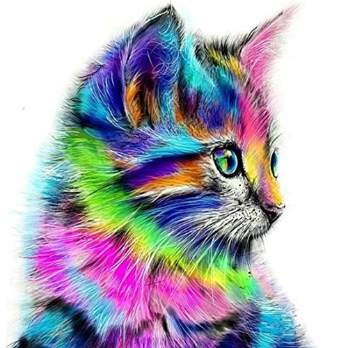 Igemy 5D Diamond Cat Embroidery Painting Rhinestone Cross Stitch Decor DIY (A)