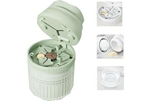lomonmen Pill Cutter,Pill Crusher Grinder,Pill Organizer,Small Travel Pill Box,1/2 Distributor,1/3Distributor,Sturdy Tablet Press for producing fine Pills(Grind Green)