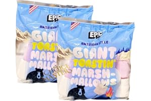 SYNC'T Giant Marshmallows American Style GLUTEN FREE Toasting Mega Marshmallows - White & Pink -2 Pack (300g x 2) by Epic Snax Co. - Perfect for Barbeque, Bonfire Roast, Toastin' & Smores 600g
