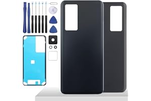YHX-OU 6.67'' Noir Cache Batterie pour Xiaomi 12T 5G / 12T Pro 5G Vitre arrière avec lentille, Couvercle de Batterie Remplacement + Outil d'installation