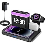 Caricatore 5 in 1 con Ricarica Wireless,Caricabatterie per iPhone 14/13/12/11/Pro/Max/Plus/XS Samsung Phone,Apple Watch 8/7/6