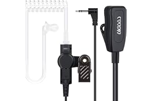 COODIO Motorola TLKR Radio Oreillette 1-Pin Professionnel Écouteur Casque Microphone [Tube Acoustique] KIT Bodyguard FBI pour Motorola TLKR Talkie Walkie Radio