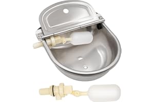 MUYIRTED Bebedero Automatico con 2 Piezas 1/2" Válvula de Flotador, Acero Inoxidable Cuenco Waterer Automático para Perro, Ternero, Conejo, Lechón, Oveja, Cabra