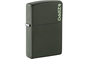 ‎ZIPPO Zippo Sturmfeuerzeug - Logo, Green Matte, Color Image - Nachfüllbar - Wiederverwendbar - Windfestes Design - Geschenkbox - Made in USA