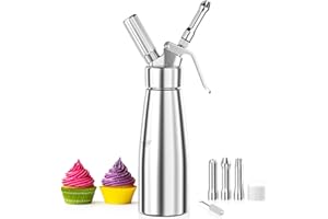 Fousenuk Dozownik do Bitej śmietany 500 ml z Okuciami ze Stali nierdzewnej
