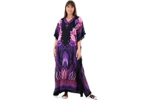 Looking Glam New Ladies Oversized Maxi Kimono Kaftan Tunic Kaftan Dress Free Size