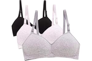 MANJIAMEI 4 Pack Groß Mädchen BHS Bügellos Soft Geformter Klassische BHS für Damen