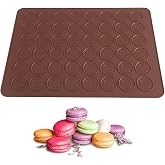 Fllibert&eacute; Macaroons Silicone Molds, Silicone Baking Mat Macarons Mat for Making 48 Macarons, 39 x 28 cm (Brown)