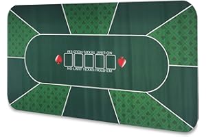 LaiEr Pokermatte10 Spieler Texas Hold'em Gummimatte Pokeroberseite Matte für Tabelle Faltbare bewegliche Pokertischanordnung für Pokerspiele Blackjack Kasino,(180*90*0.2cm,Grün)