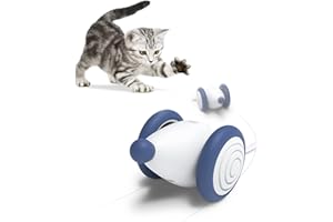 Cheerble Mouse Interactive Toy, Electric Mouse Cat Toy with LED Lights for Indoor Cats, Automatic Cat Toys Mice Wicked Mouse, USB Rechargeable, Robot Mouse Cat Toy, Gifts for Cats Kitten (Blue)
